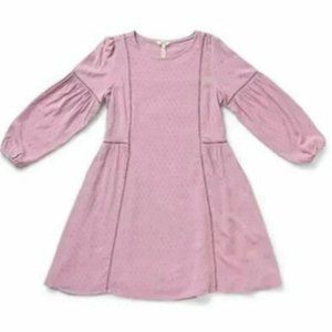 NEW MATILDA JANE Blush Textured Turn On The Charm Long-Sleeve Sheath DRESS S NWT